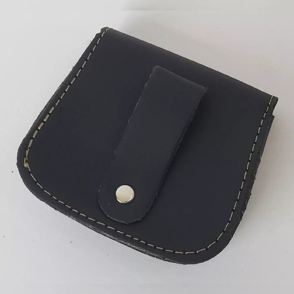 PERUVIAN GENUINE LEATHER PURSE COINS MEN'S WOMEN'S EMBOSSED LOGO DESIGN WALLET - Picture 2 of 3